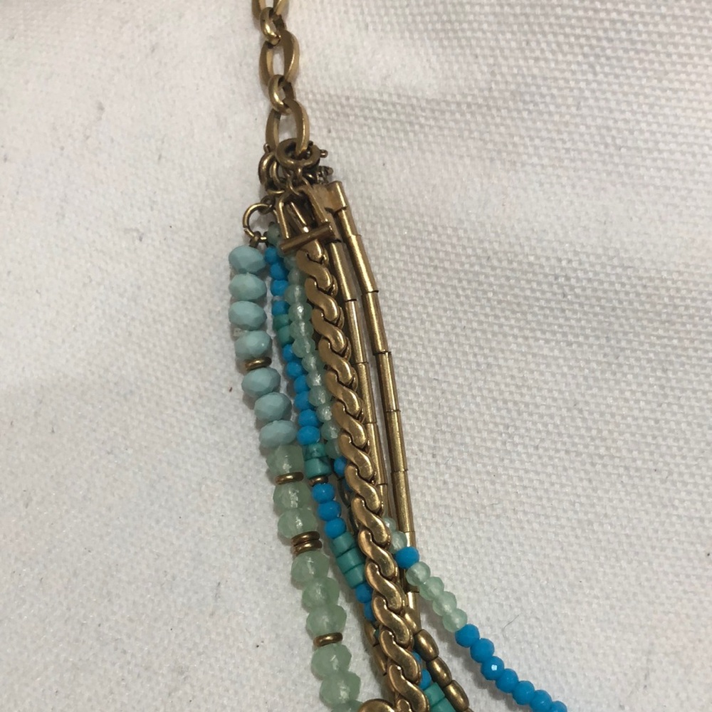 Stella & Dot Gold and Blue Bohemian Necklace - Picture 4 of 6
